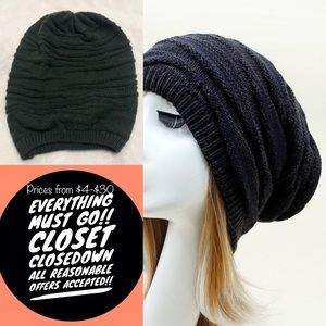 Forest Green Knit Slouch Beanie